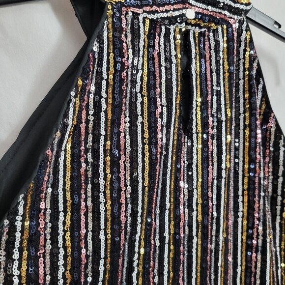 NEW Cable & Gauge Halter Top Medium Sleeveless Sequined sparkly metallic NWT - Picture 7 of 10